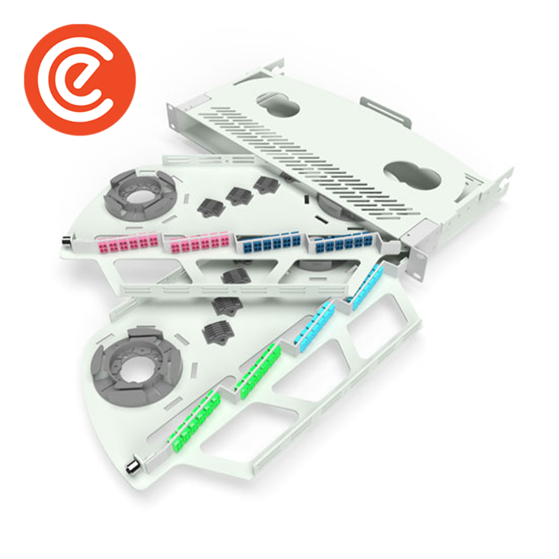 1U Pivoting Modular Patch Panel – Model 03 – 48 FO – Briticom