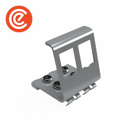 DIN Rail Adapter for Keystone Modules Stainless Steel - 2 Port