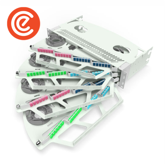 2U Pivoting Modular Patch Panel - Model 03 - 96 FO
