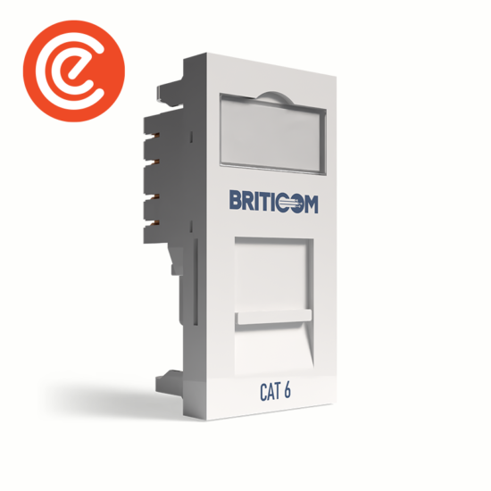 British Cat 6 Flat RJ45 KSJ - Shuttered Module - Model 01