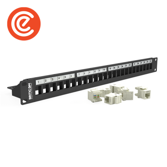 Empty Patch Panel UTP Flat 24 Port Modular 1U - Model 01