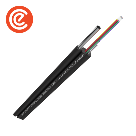 FTTH - Round Loose-Tube Drop Cable with Wire Messenger - 12 Fibres