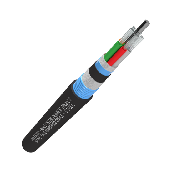 Horizontal Double Jacket Steel Tape Armoured Cable – Steel - 12-144 Fibres