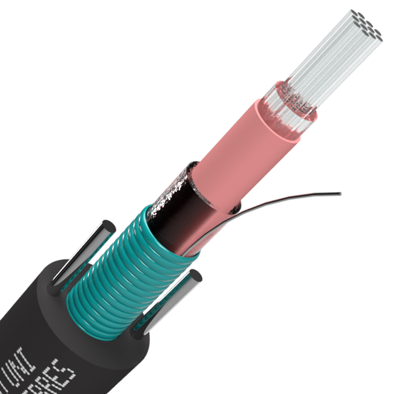 Horizontal Steel Tape Armoured Uni Loose Tube Cable – Strength Wires – 2, 12, 24 Fibres-Close