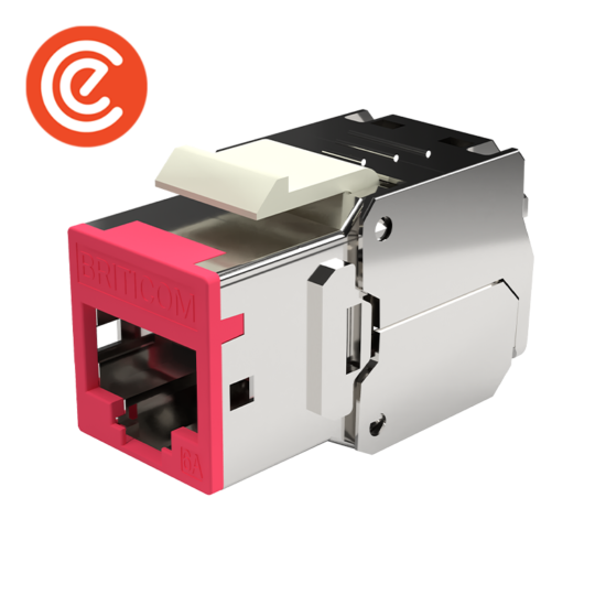 Cat 6A Keystone Jack STP  Tool-Free Colour Clipped