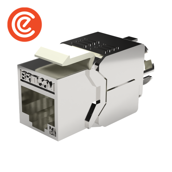 Cat 6A Keystone Jack  STP Tool-Free 180° Smart Clip Lock