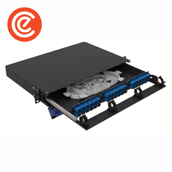 1U Sliding On Rail Modular Patch Panel - Model 02 - 72 FO