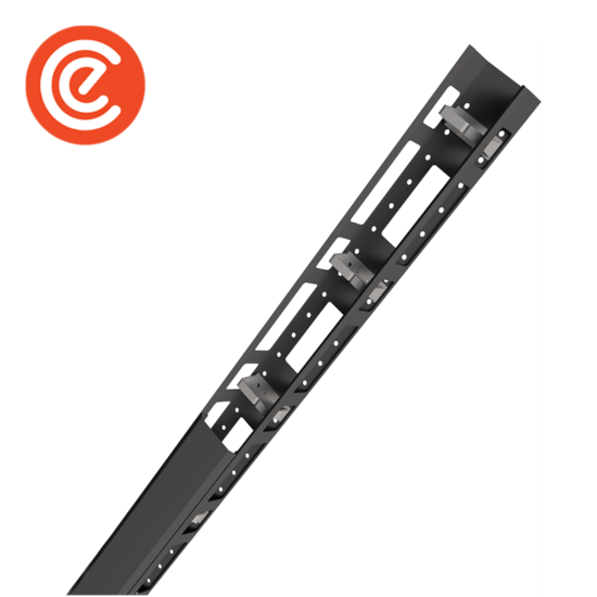 Vertical Cable Organiser (up to 47U) with Lid - Metal - Model 01